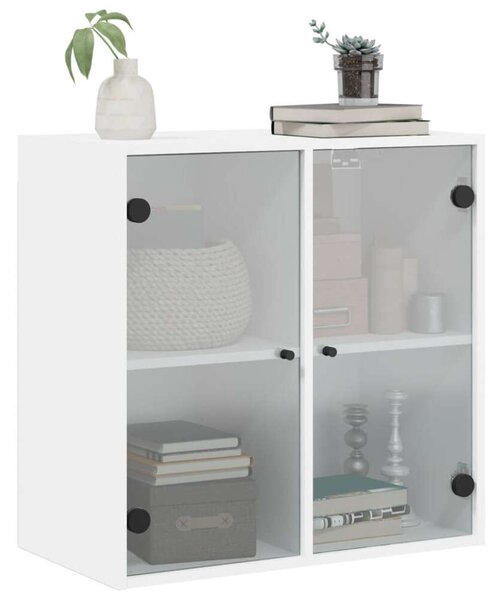 VidaXL fehér faliszekrény üvegajtókkal 68 x 37 x 68,5 cm