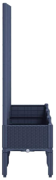 Kékszürke PP rácsos kerti ültetőláda 120 x 40 x 142 cm