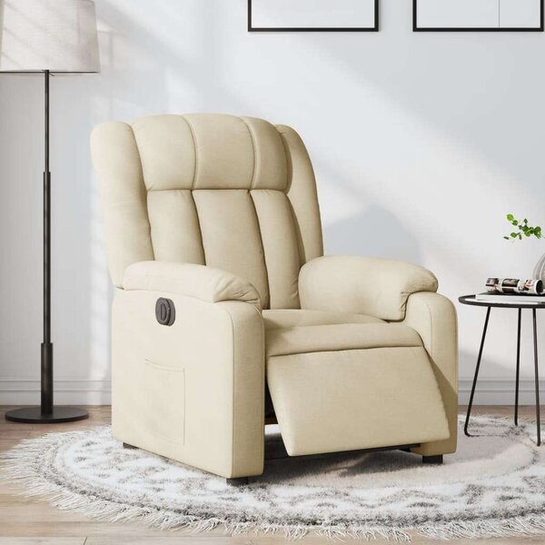 VidaXL krémszínű szövet elektromos dönthető fotel