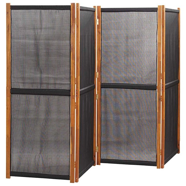 Fekete 4 paneles térelválasztó 280x180 cm
