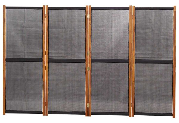 Fekete 4 paneles térelválasztó 280x180 cm