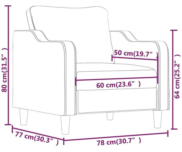 VidaXL fekete szövet kanapéfotel 60 cm
