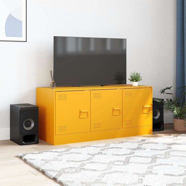 Mustársárga acél TV-szekrény 99 x 39 x 44 cm