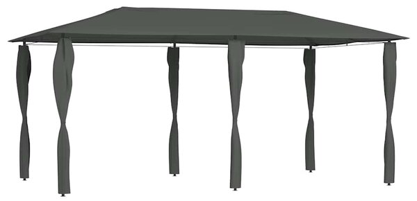 Antracit pavilon oszlop takarókkal 2,98 x 5,3 x 2,59 m 160 g/m²
