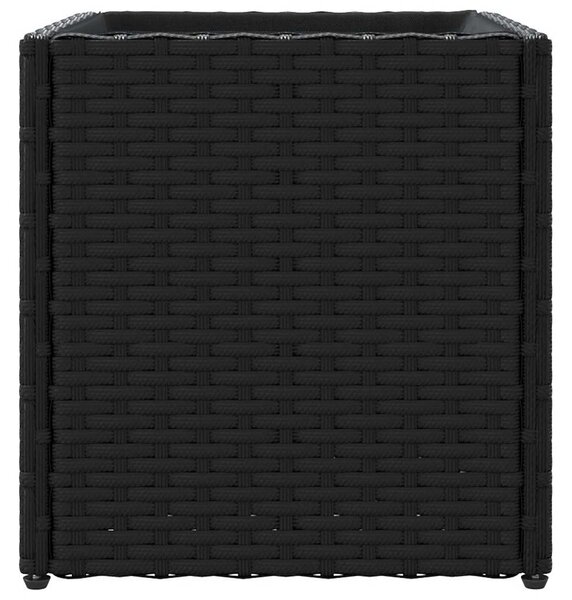 2 db fekete polyrattan kerti ültetőláda 36x30x32 cm