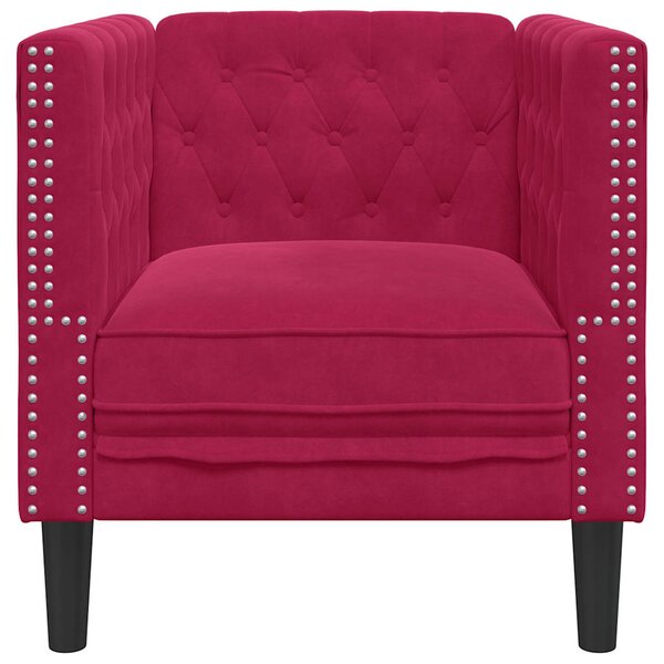 Bordó bársony Chesterfield kanapéfotel