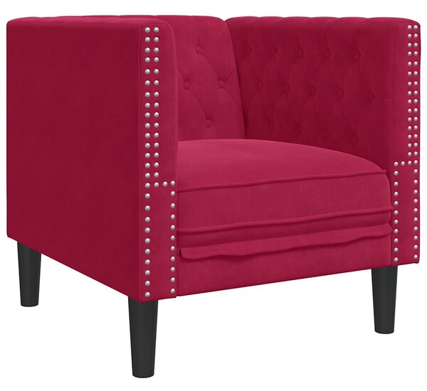Bordó bársony Chesterfield kanapéfotel