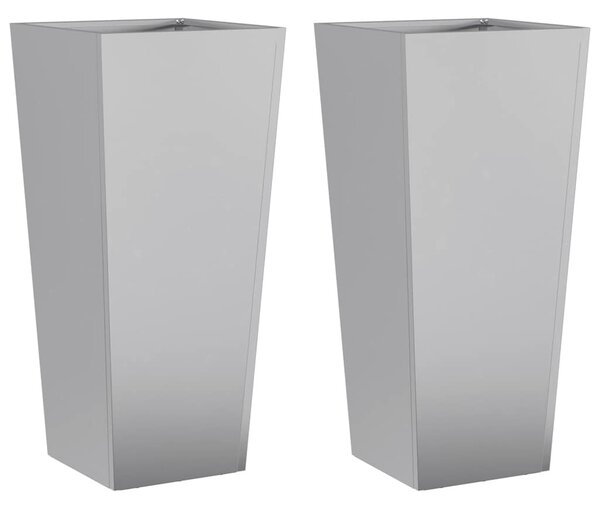 2 db horganyzott acél kerti növénytartó 35 x 35 x 75 cm