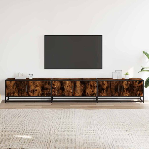 Füstös tölgy színű szerelt fa TV-szekrény 240 x 35 x 41 cm