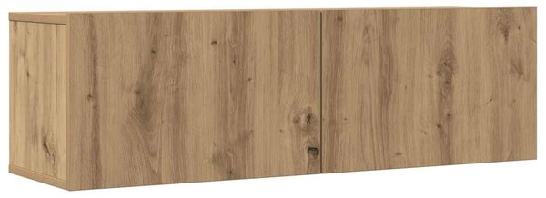 2 db kézműves tölgy falra szerelhető TV-szekrény 100x30x30 cm