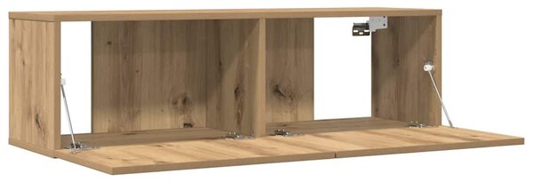 2 db kézműves tölgy falra szerelhető TV-szekrény 100x30x30 cm