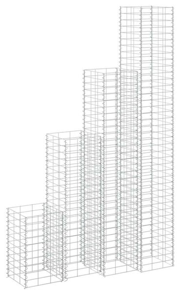 4 db vas gabion magaságyás 30 x 30 x 50 / 100 / 150 / 200 cm