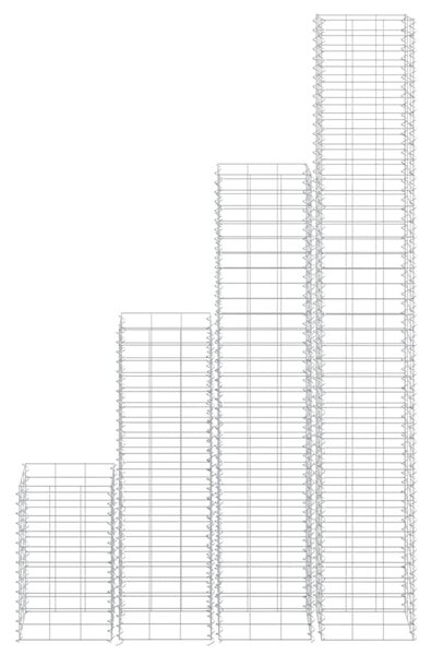 4 db vas gabion magaságyás 30 x 30 x 50 / 100 / 150 / 200 cm