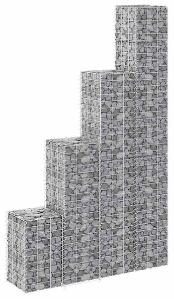 4 db vas gabion magaságyás 30 x 30 x 50 / 100 / 150 / 200 cm
