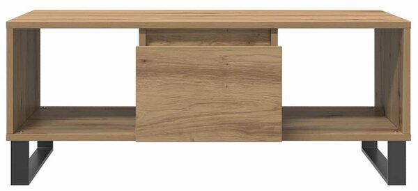 Kézműves tölgy színű szerelt fa dohányzóasztal 90x50x36,5 cm