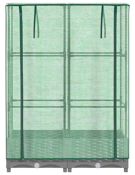 Rattan megjelenésű magaságyás melegháztakaróval 80x40x123 cm