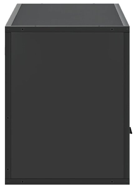 Fekete szerelt fa és fém TV-szekrény 100x31x39,5 cm