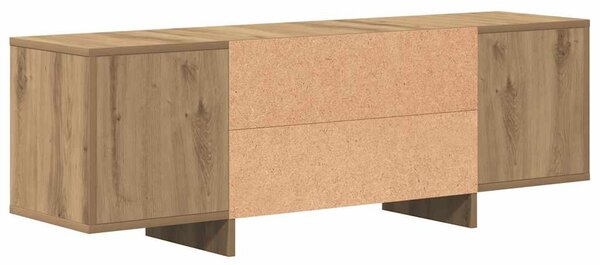 Kézműves tölgy színű szerelt fa TV-szekrény 120 x 30 x 40,5 cm