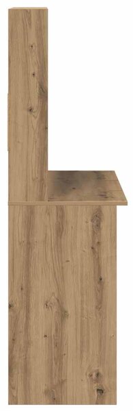 Kézműves tölgy szerelt fa íróasztal polcokkal 102 x 45 x 148 cm