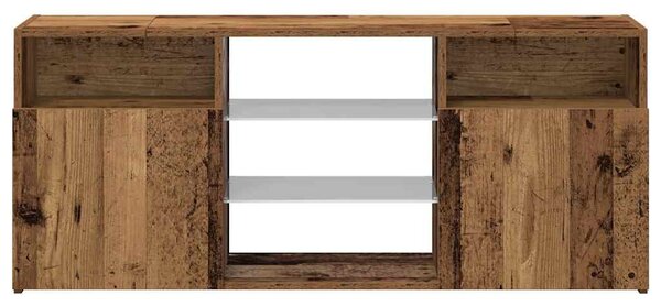 Antik fa színű szerelt fa TV-szekrény LED-ekkel 120x30x50 cm