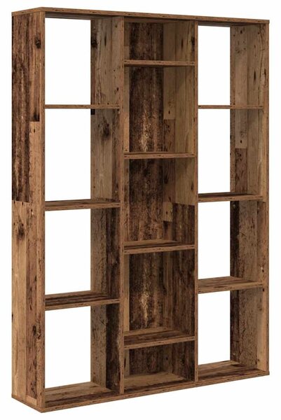 Antik fa forgácslap térelválasztó/könyvszekrény 100x24x140 cm