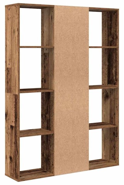 Antik fa forgácslap térelválasztó/könyvszekrény 100x24x140 cm