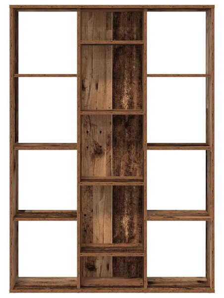 Antik fa forgácslap térelválasztó/könyvszekrény 100x24x140 cm