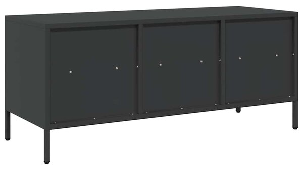 Fekete hidegen hengerelt acél TV-szekrény 101,5 x 39 x 43,5 cm