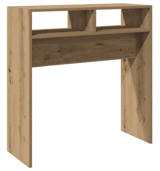 Kézműves tölgy színű szerelt fa dohányzóasztal 78 x 30 x 80 cm