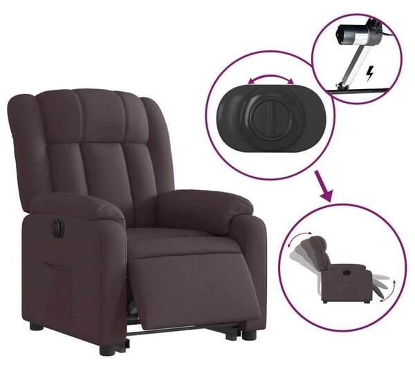 VidaXL elektromos felállást segítő sötétbarna szövet dönthető fotel
