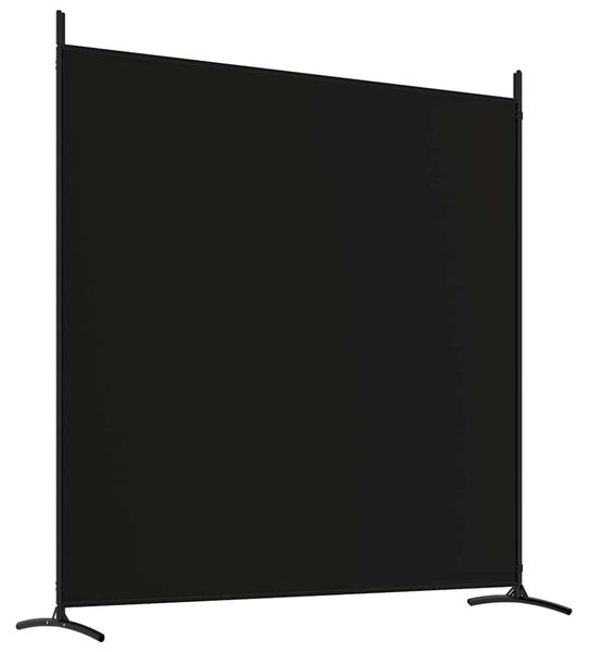 4 paneles fekete szövet térelválasztó 698x180 cm