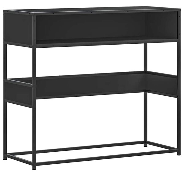 Fekete szerelt fa tálalóasztal 90x35x80 cm