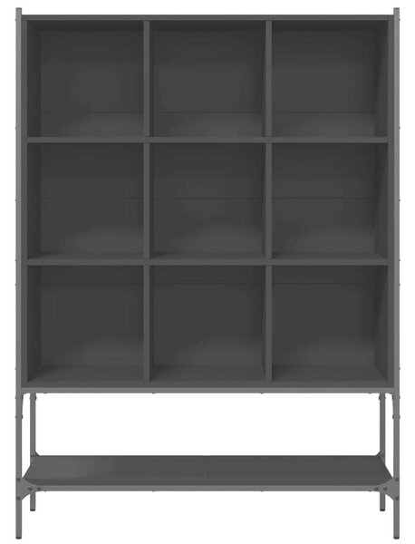 VidaXL Fekete Fa Könyvespolc - 10 Rekeszes - 102x30x141,5cm
