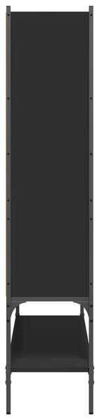 VidaXL Fekete Fa Könyvespolc - 10 Rekeszes - 102x30x141,5cm