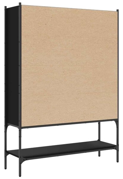 VidaXL Fekete Fa Könyvespolc - 10 Rekeszes - 102x30x141,5cm