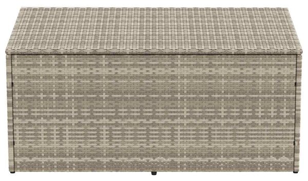 Világosszürke polyrattan kerti tárolóláda 110x50x58 cm