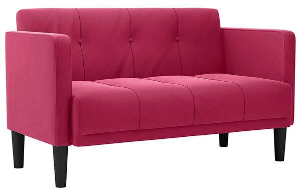 Bordó bársony loveseat kanapé 111 cm