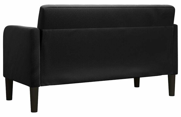 Fekete bársony loveseat kanapé 109 cm