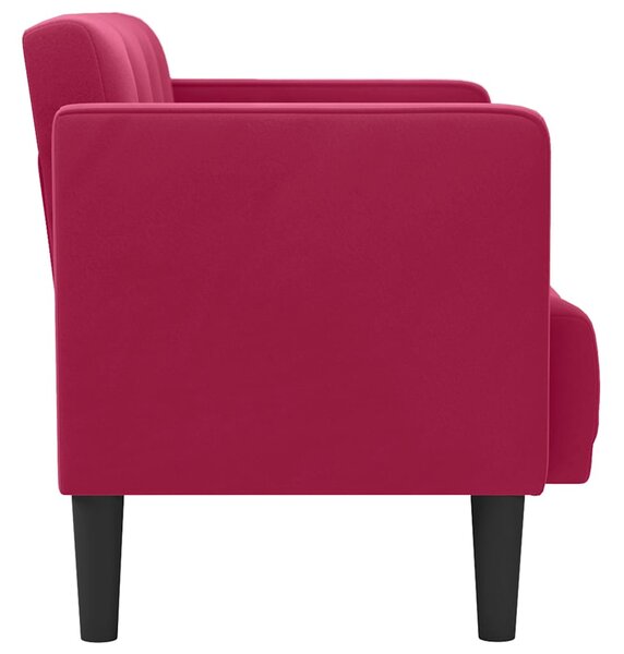 Bordó bársony loveseat kanapé 111 cm