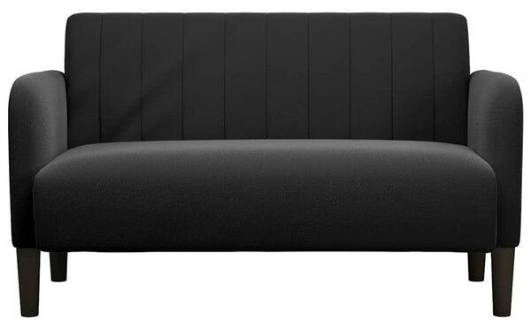 Fekete bársony loveseat kanapé 109 cm