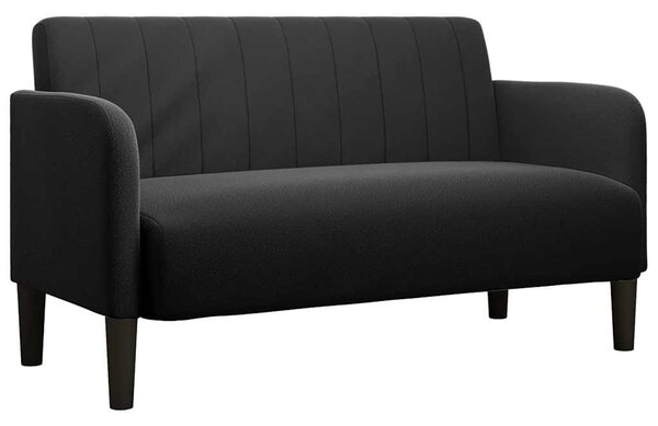 Fekete bársony loveseat kanapé 109 cm