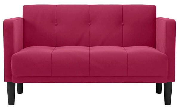Bordó bársony loveseat kanapé 111 cm