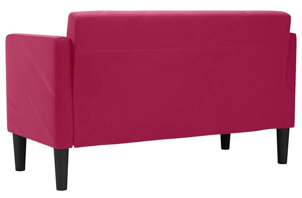 Bordó bársony loveseat kanapé 111 cm