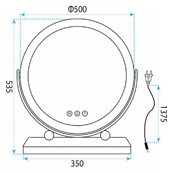 LED Tükör MAKE-UP White 50 cm