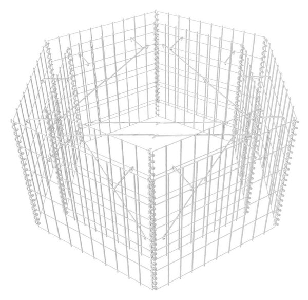 Hatszögletű gabion magaságyás 100 x 90 x 50 cm