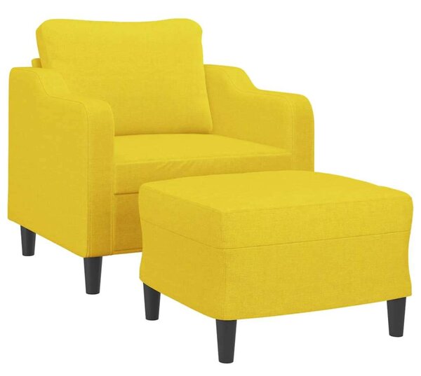 VidaXL világossárga szövet kanapéfotel lábtartóval 60 cm
