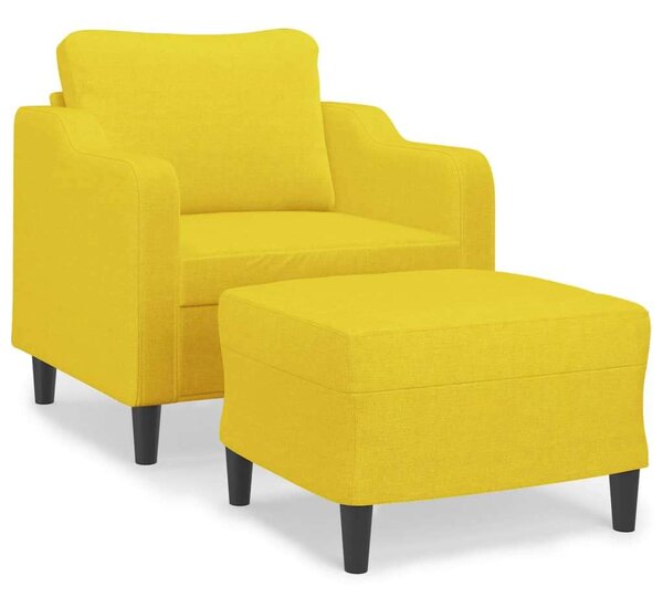 VidaXL világossárga szövet kanapéfotel lábtartóval 60 cm