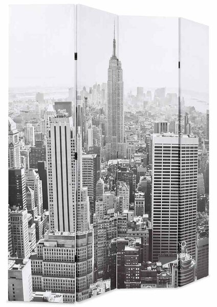 Fekete-fehér New York mintás paraván 160 x 170 cm