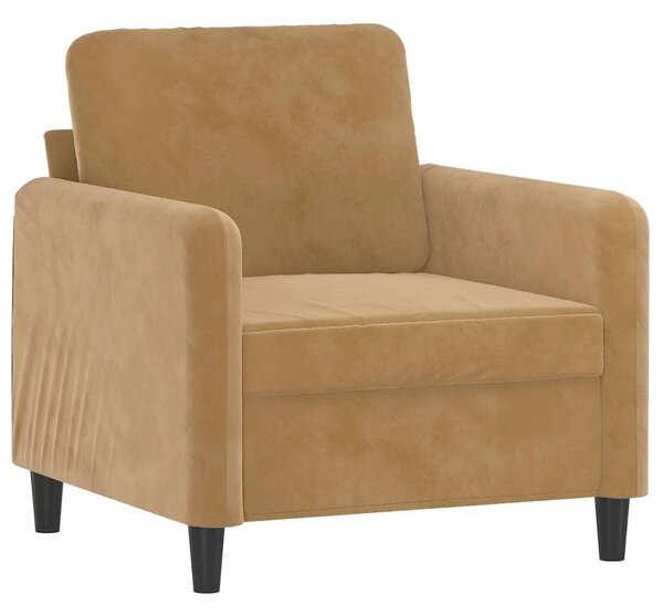 VidaXL barna bársony kanapéfotel lábtartóval 60 cm