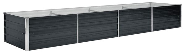 Antracitszürke horganyzott acél kerti magaságyás 320x80x45 cm